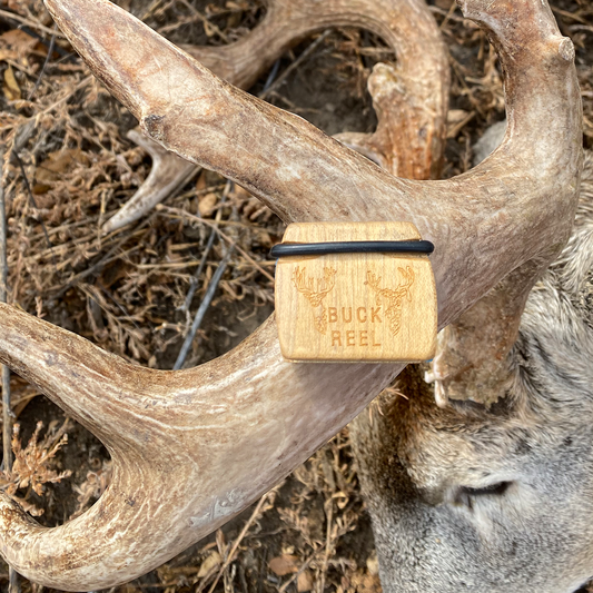 Photo of Buck Reel deer call on antlers